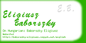 eligiusz baborszky business card